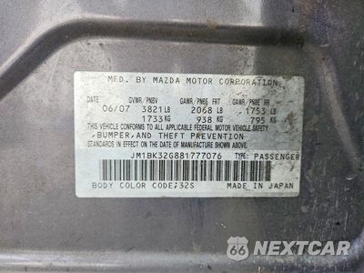 Zdjęcie 12 z 12 samochodu: 2008 MAZDA 3 I VIN:JM1BK32G881777076 - miniatura