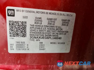 Zdjęcie 13 z 13 samochodu: 2023 CHEVROLET EQUINOX LT VIN:3GNAXUEG6PL146940 - miniatura