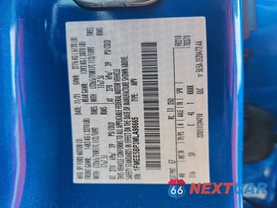 Zdjęcie 13 z 13 samochodu: 2021 FORD BRONCO BASE/BIG BEND/BLACK DIAMOND/OU VIN:1FMEE5BP3MLA98665 - miniatura