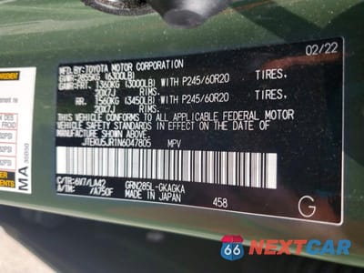 Zdjęcie 13 z 13 samochodu: 2022 TOYOTA 4RUNNER LIMITED VIN:JTEKU5JR1N6047805 - miniatura
