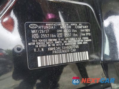 Zdjęcie 12 z 12 samochodu: 2017 HYUNDAI SONATA HYBRID LIMITED VIN:KMHE34L3XHA067748 - miniatura