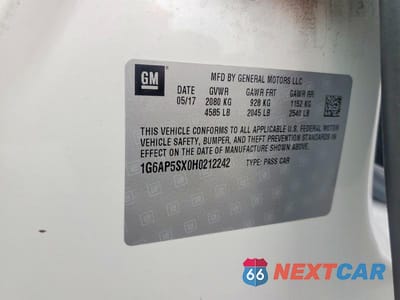 Zdjęcie 12 z 12 samochodu: 2017 CADILLAC CTS VIN:1G6AP5SX0H0212242 - miniatura