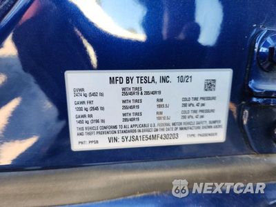 Zdjęcie 12 z 12 samochodu: 2021 TESLA MODEL S VIN:5YJSA1E54MF430203 - miniatura