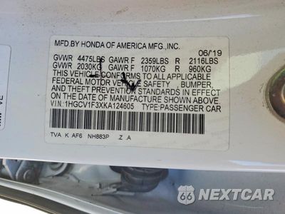 Zdjęcie 12 z 12 samochodu: 2019 HONDA ACCORD SPORT VIN:1HGCV1F3XKA124605 - miniatura