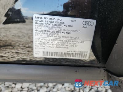Zdjęcie 12 z 12 samochodu: 2022 AUDI E-TRON PREMIUM PLUS VIN:WA1LAAGE5NB028707 - miniatura