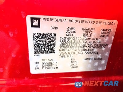 Zdjęcie 13 z 13 samochodu: 2020 CHEVROLET EQUINOX LT VIN:3GNAXKEV0LS502074 - miniatura