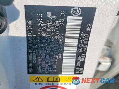 Zdjęcie 12 z 12 samochodu: 2019 LEXUS ES 350 VIN:58ABZ1B10KU039276 - miniatura