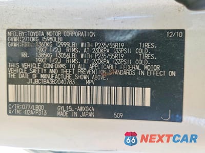 Zdjęcie 14 z 14 samochodu: 2011 LEXUS RX 450H VIN:JTJBC1BA3B2040783 - miniatura