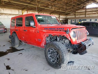 Czwarte zdjęcie samochodu z boku: 2021 JEEP WRANGLER UNLIMITED RUBICON 4XE VIN:1C4JJXR68MW730582 - miniatura