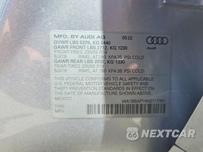 Zdjęcie 12 z 12 samochodu: 2022 AUDI Q5 PREMIUM PLUS 40 VIN:WA1BBAFY4N2117351 - miniatura
