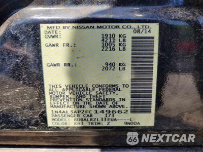Zdjęcie 12 z 12 samochodu: 2015 NISSAN ALTIMA 2.5 SL VIN:1N4AL3AP2FC149662 - miniatura