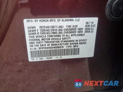 Zdjęcie 13 z 13 samochodu: 2017 ACURA MDX TECHNOLOGY VIN:5FRYD4H53HB006076 - miniatura