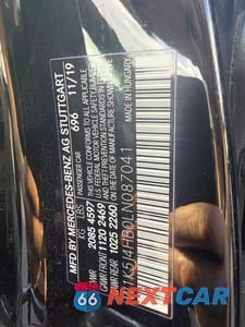 Zdjęcie 10 z 10 samochodu: 2020 MERCEDES-BENZ CLA 250 4MATIC VIN:W1K5J4HB0LN087041 - miniatura