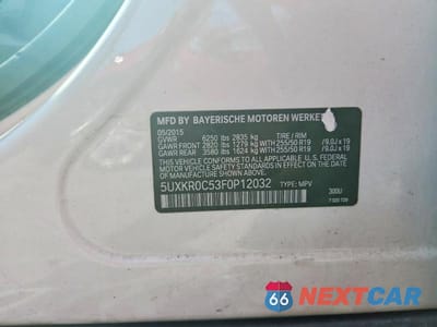 Zdjęcie 12 z 12 samochodu: 2015 BMW X5 XDRIVE35I VIN:5UXKR0C53F0P12032 - miniatura