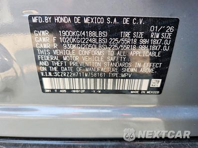 Zdjęcie 13 z 13 samochodu: 2026 HONDA HR-V EXL VIN:3CZRZ2H71TM758161 - miniatura