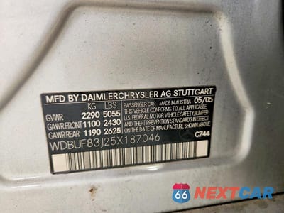 Zdjęcie 12 z 12 samochodu: 2005 MERCEDES-BENZ E 500 4MATIC VIN:WDBUF83J25X187046 - miniatura