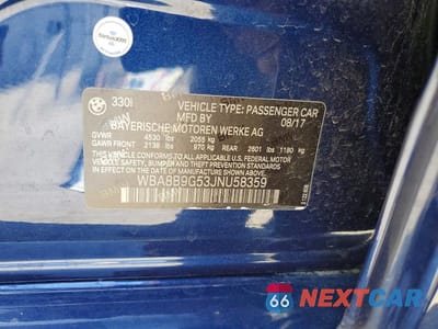 Zdjęcie 12 z 12 samochodu: 2018 BMW 330 I VIN:WBA8B9G53JNU58359 - miniatura