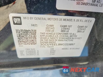 Zdjęcie 12 z 12 samochodu: 2021 CHEVROLET SILVERADO K1500 RST VIN:3GCUYEEL8MG315897 - miniatura