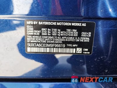 Zdjęcie 13 z 13 samochodu: 2021 BMW X5 XDRIVE45E VIN:5UXTA6C03M9F96619 - miniatura