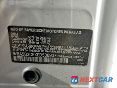 Zdjęcie 12 z 12 samochodu: 2014 BMW 535 XI VIN:WBA5B3C5XED538937 - miniatura