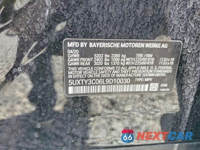 Zdjęcie 13 z 13 samochodu: 2020 BMW X3 SDRIVE30I VIN:5UXTY3C06L9D10030 - miniatura