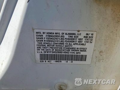 Zdjęcie 13 z 13 samochodu: 2011 HONDA PILOT EXL VIN:5FNYF3H52BB014943 - miniatura