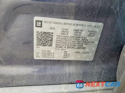 Zdjęcie 12 z 12 samochodu: 2019 CHEVROLET TRAX 1LT VIN:3GNCJLSB0KL160743 - miniatura