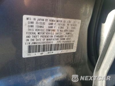 Zdjęcie 12 z 12 samochodu: 2013 HONDA FIT VIN:JHMGE8G30DC000615 - miniatura