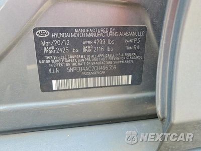 Zdjęcie 12 z 12 samochodu: 2012 HYUNDAI SONATA GLS VIN:5NPEB4AC2CH496359 - miniatura