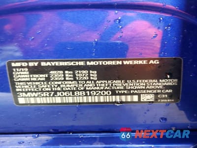 Zdjęcie 12 z 12 samochodu: 2020 BMW 330XI VIN:3MW5R7J06L8B19200 - miniatura