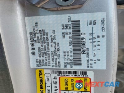 Zdjęcie 12 z 12 samochodu: 2018 FORD FUSION SE VIN:3FA6P0HD7JR214102 - miniatura