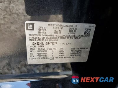 Zdjęcie 13 z 13 samochodu: 2016 GMC YUKON XL VIN:1GKS2HKJ1GR473777 - miniatura