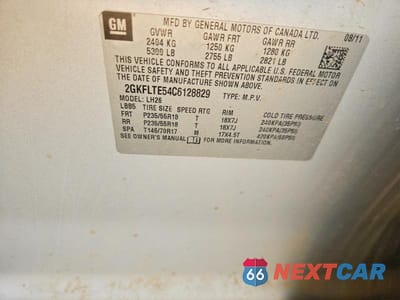 Zdjęcie 12 z 12 samochodu: 2012 GMC TERRAIN SLE VIN:2GKFLTE54C6128829 - miniatura
