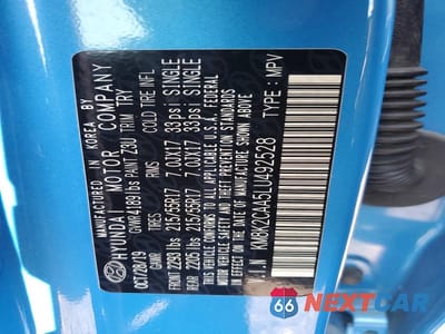 Zdjęcie 13 z 13 samochodu: 2020 HYUNDAI KONA SEL VIN:KM8K2CAA5LU492528 - miniatura