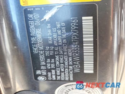 Zdjęcie 12 z 12 samochodu: 2007 BMW 328 I SULEV VIN:WBAWR33547PX79961 - miniatura