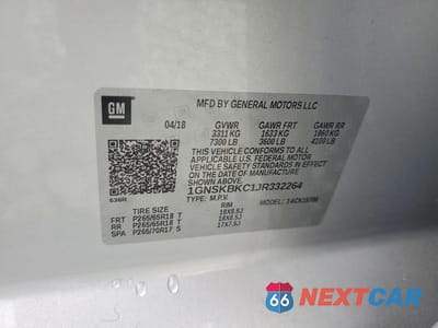 Zdjęcie 13 z 13 samochodu: 2018 CHEVROLET TAHOE K1500 LT VIN:1GNSKBKC1JR332264 - miniatura