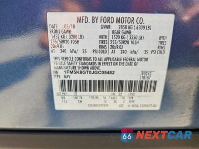 Zdjęcie 14 z 14 samochodu: 2018 FORD EXPLORER SPORT VIN:1FM5K8GT0JGC05482 - miniatura
