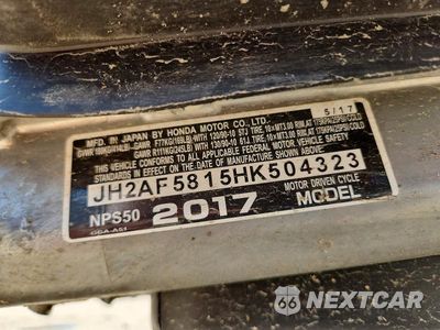 Zdjęcie 9 z 9 samochodu: 2017 HONDA NPS50 VIN:JH2AF5815HK504323 - miniatura