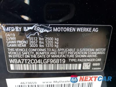 Zdjęcie 13 z 13 samochodu: 2020 BMW 740 I VIN:WBA7T2C04LGF96819 - miniatura