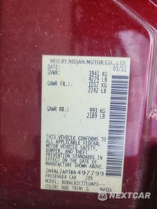 Zdjęcie 12 z 12 samochodu: 2011 NISSAN ALTIMA 2.5 VIN:1N4AL2AP3BN497799 - miniatura