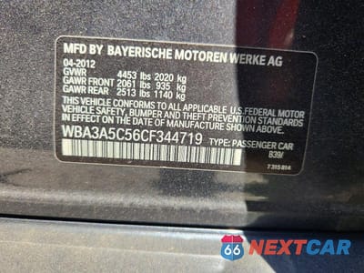 Zdjęcie 12 z 12 samochodu: 2012 BMW 328 I VIN:WBA3A5C56CF344719 - miniatura