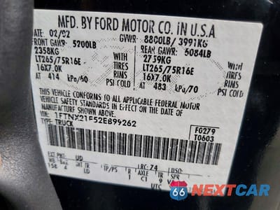 Zdjęcie 12 z 12 samochodu: 2002 FORD F250 SUPER DUTY VIN:1FTNX21F52EB99262 - miniatura