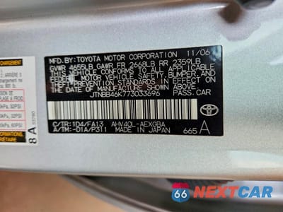 Zdjęcie 12 z 12 samochodu: 2007 TOYOTA CAMRY HYBRID VIN:JTNBB46K773033696 - miniatura