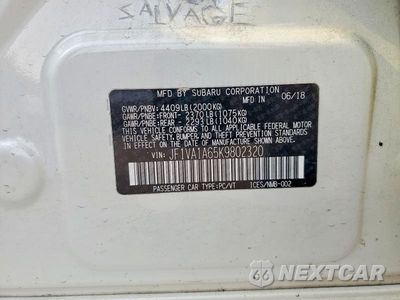 Zdjęcie 12 z 12 samochodu: 2019 SUBARU WRX VIN:JF1VA1A65K9802320 - miniatura