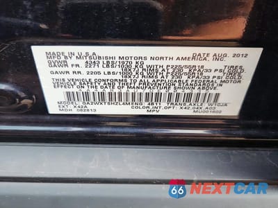 Zdjęcie 13 z 13 samochodu: 2013 MITSUBISHI OUTLANDER SPORT ES VIN:4A4AR3AU7DE004335 - miniatura