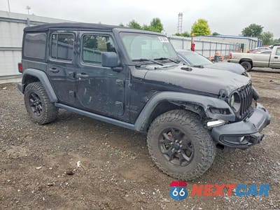 Czwarte zdjęcie samochodu z boku: 2022 JEEP WRANGLER UNLIMITED SPORT VIN:1C4HJXDG5NW129503 - miniatura