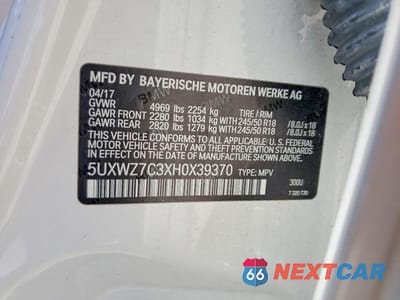 Zdjęcie 13 z 13 samochodu: 2017 BMW X3 SDRIVE28I VIN:5UXWZ7C3XH0X39370 - miniatura