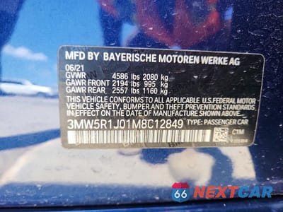 Zdjęcie 12 z 12 samochodu: 2021 BMW 330I VIN:3MW5R1J01M8C12849 - miniatura