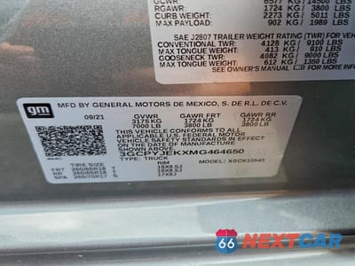 Zdjęcie 12 z 12 samochodu: 2021 CHEVROLET SILVERADO K1500 LT VIN:3GCPYJEKXMG464650 - miniatura