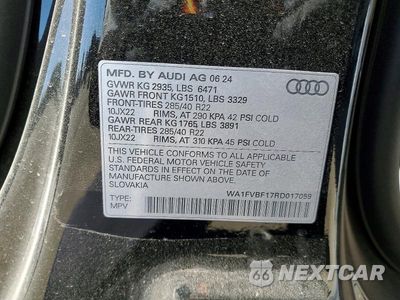 Zdjęcie 14 z 14 samochodu: 2024 AUDI Q8 PRESTIGE S-LINE VIN:WA1FVBF17RD017059 - miniatura